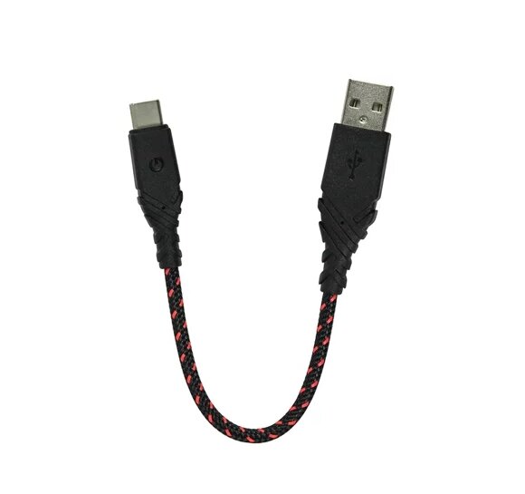 Короткий USB кабель EnergEA NyloGlitz 8 pin Lightning MFI для iPhone/iPad, Red 18 см. (CBL-NG-RED018)