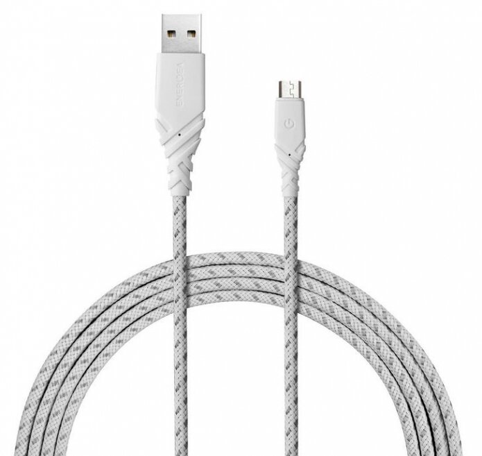 Кабель EnergEA NyloGlitz Micro-Usb White, 18 см (CBL-NGAM-WHT018)