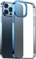 Чехол-накладка для iPhone 13 Pro (6.1) Baseus Glitter case PC with metal armor Blue (ARMC000703)