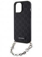 Чехол для iPhone 14 Pro Max Lagerfeld PU Saffiano Monogram + Wrist chain Hard Black (KLHCP14XSACKLHPK)