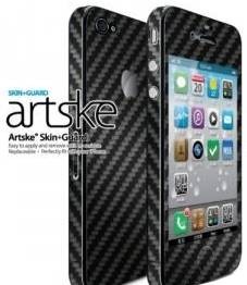 Карбоновая наклейка Artske для iPhone 4 / 4S, черная (AE-SG-CB)