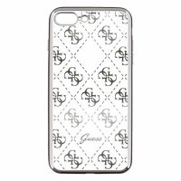 Гелевый чехол накладка Guess для iPhone 7 Plus / 7+ / 8 Plus / 8+ 4G Transparent Hard TPU Silver, GUHCP7LTR4GSI