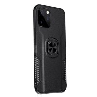 Противоударный чехол с кольцом для iPhone 12 Pro Max для магнитных держателей (Black)