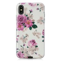 Защитный чехол для iPhone XS Max Цветы White-Pink