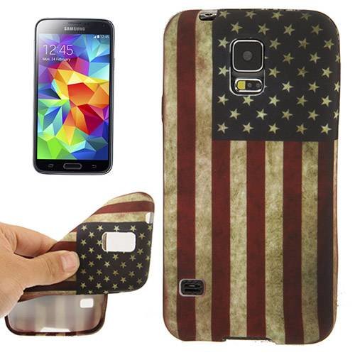 Гелевый чехол накладка Retro USA Flag для Samsung Galaxy S5 mini / G800 флаг США