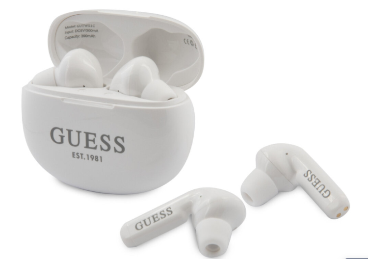 Беспроводные Bluetooth наушники Guess TWS Round shape v5.0, White (GUTWS1CWH)