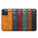 Кожаный чехол Suteni для iPhone 15 с держателем и кармашком для карт (Black)