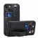 Кожаный чехол Suteni для iPhone 15 с держателем и кармашком для карт (Black)