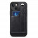 Кожаный чехол Suteni для iPhone 15 с держателем и кармашком для карт (Black)