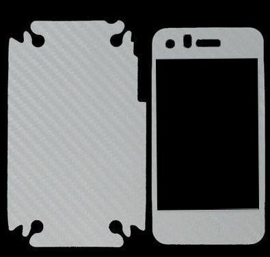 Карбоновая наклейка на iPhone 3G, 3GS На все стороны (белая)