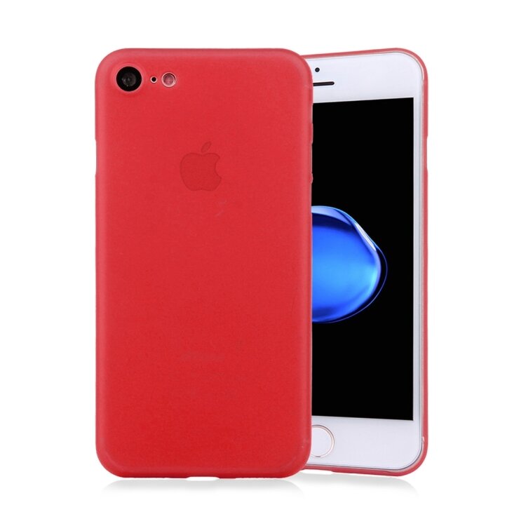 Тонкий защитный чехол для iPhone SE 2020 / 8 / 7 матовый прозрачный Ultra slim (Red)