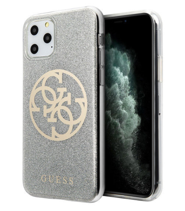 Чехол-накладка для iPhone 11 Pro Guess 4G Circle Logo Hard PC/TPU Glitter Light, grey (GUHCN58PCUGLLG)