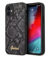 Чехол-накладка для iPhone 12 mini (5.4) Guess PU Python Metal logo Hard, Black (GUHCP12SPUSNSMLBK)