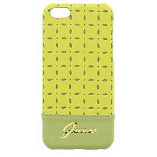 Кожаный чехол накладка для iPhone 5C Guess GIANINA Hard Yellow (GUHCPMPEY)