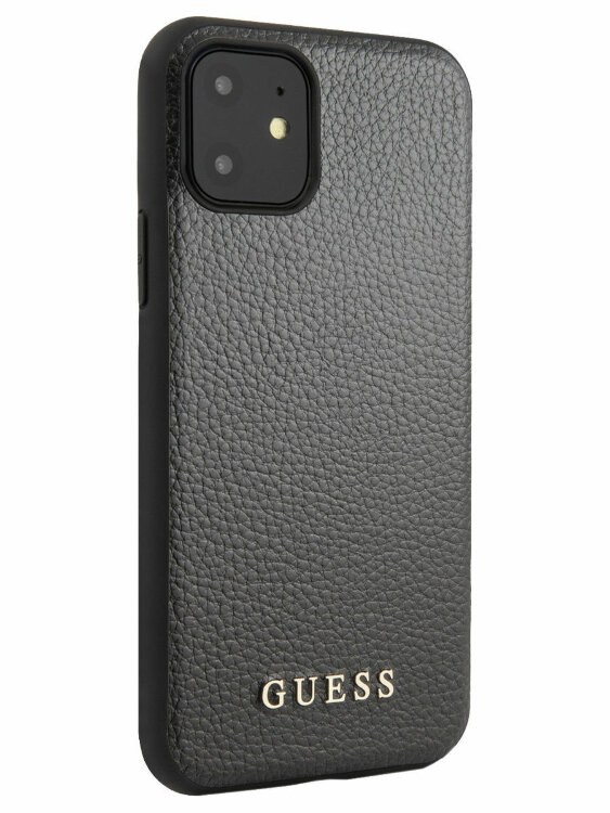 Кожаный чехол для iPhone 11 Pro Guess Iridescent Hard PU Black (GUHCN58IGLBK)