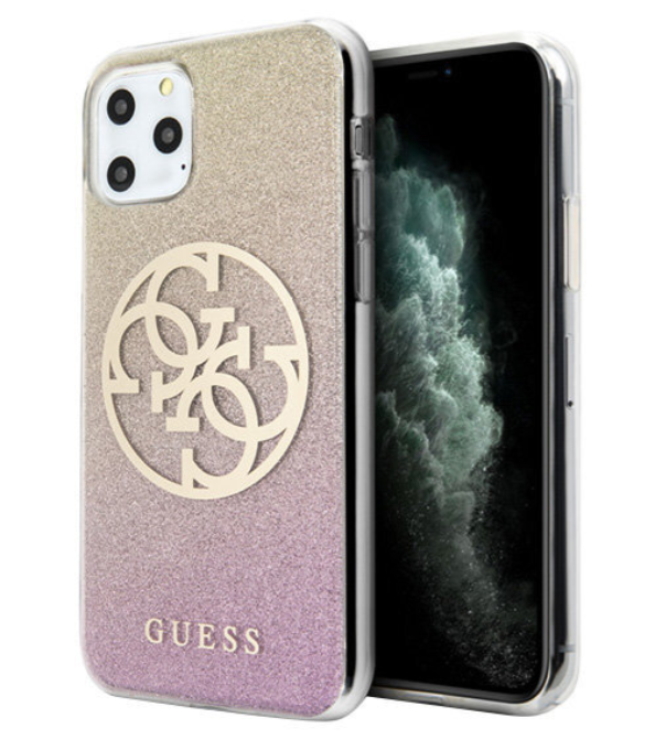 Чехол-накладка для iPhone 11 Pro Guess 4G Circle Logo Hard PC/TPU, Gradient Gold/Pink (GUHCN58PCUGLPGG)