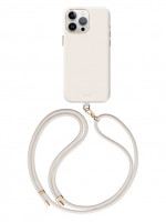 Чехол для iPhone 15 Pro Max Uniq COEHL CREME Liquid silicone with Strap с MagSafe Ivory