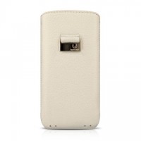 Кожаный чехол-карман Beyzacases Retro Strap для iPhone 5/5S/SE, white (BZ23103)