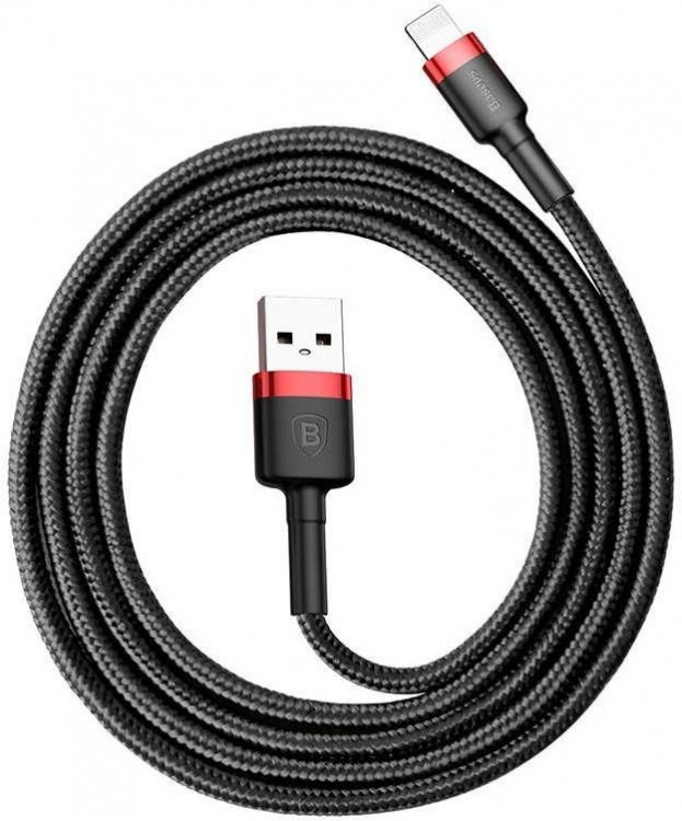 Кабель Baseus Cafule с разъемами USB-Lightning 1.5A Kevlar Black, 2 метра