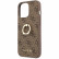 Чехол для iPhone 13 Pro Guess PU 4G + Ring Hard Brown (GUHCP13L4GMRBR)