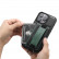 Кожаный чехол Suteni для iPhone 12 / 12 Pro с держателем, ремешком на запястье и карманом для карт (Black)