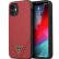 Чехол-накладка для iPhone 12 mini (5.4) Guess PU Saffiano Triangle metal logo Hard, Red (GUHCP12SVSATMLRE)