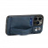 Кожаный чехол Suteni для iPhone 15 Pro Max с держателем и кармашком для карт (Blue)