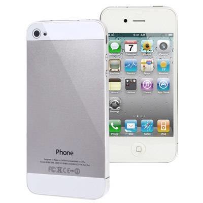 Задняя панель с логотипом Apple (белая) на замену для iPhone 4 под пятерку white&silver