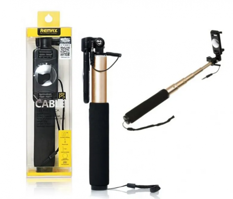 Монопод для селфи Remax Cable Selfie stick RP-P5 Gold