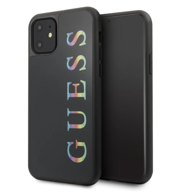 Чехол-накладка для iPhone 11 Guess Iridescent glitter logo Hard PC/TPU Multicolor, black (GUHCN61LGMLBK)