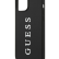 Чехол-накладка для iPhone 12 Pro Max (6.7) Guess Embossed white logo and Strap Hard PU, Black (GUHCP12LPUSTCRBK)