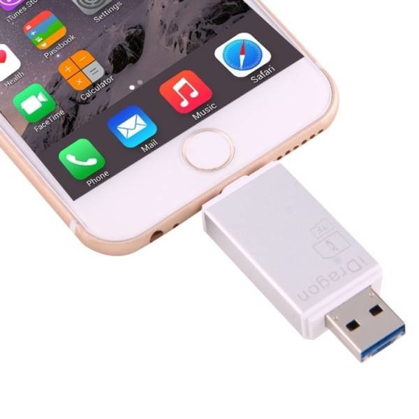 Адаптер переходник iDragon-R004 3 в 1 USB 2.0 / 8 Pin / Micro USB / SD, TF Card Reader для обмена данными между смартфонами, планшетами и компьютером