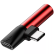 Аудиоадаптер переходник Baseus L43 Lightning Male to Lightning female + 3.5mm female 2A,Red/Black (CALL43-91)