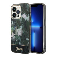Чехол для iPhone 14 Pro Max Guess PC/TPU Jungle w Electroplated camera Hard Green (GUHCP14XHGJGHA)