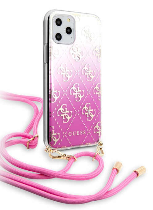 Чехол-накладка для iPhone 11 Pro Guess 4G Cord collection Hard PC/TPU, Gradient Pink (GUHCN58WO4GPI)