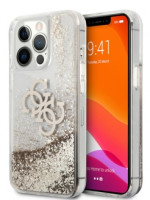 Чехол для iPhone 13 Guess Liquid Glitter 4G Big logo Hard Gold (GUHCP13MLG4GGO)