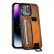 Кожаный чехол Suteni для iPhone 12 Pro Max с держателем, ремешком на запястье и карманом для карт (Brown) 