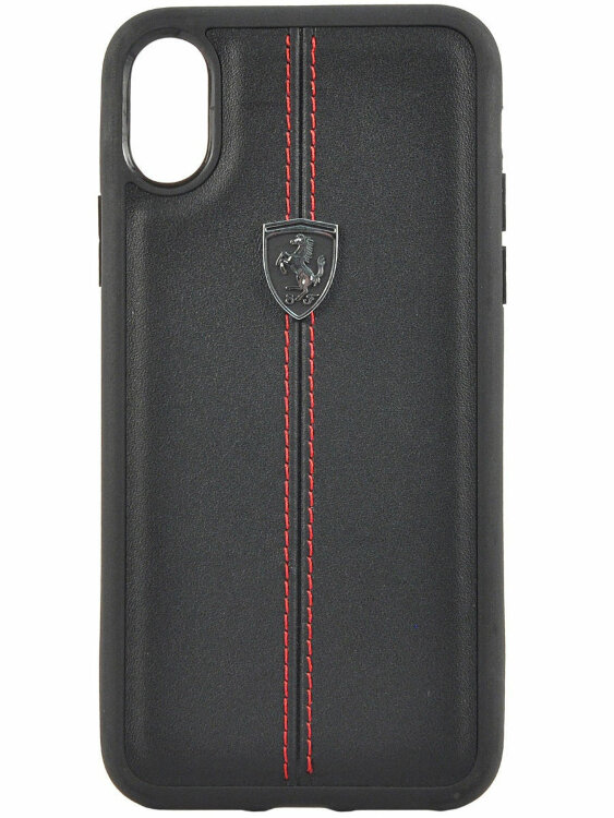 Кожаный чехол-накладка для iPhone 11 Ferrari Heritage W Hard Leather Black (FEHDEHCN61BK)