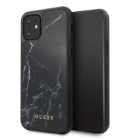 Чехол под мрамор для iPhone 11 Guess Marble Collection Hard PC/TPU, Black (GUHCN61HYMABK)