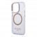 Чехол для iPhone 14 Pro Max Guess PC/TPU Metal outline Hard Translucent Purple/Gold (Magsafe) (GUHMP14XHTCMU)