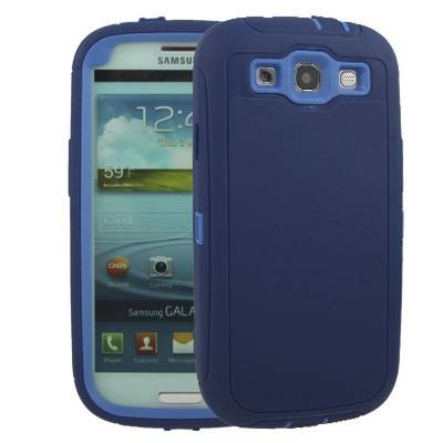 Противоударный комбинированный чехол для Samsung Galaxy S3 / i9300 с пленкой 3 в 1 (Blue)