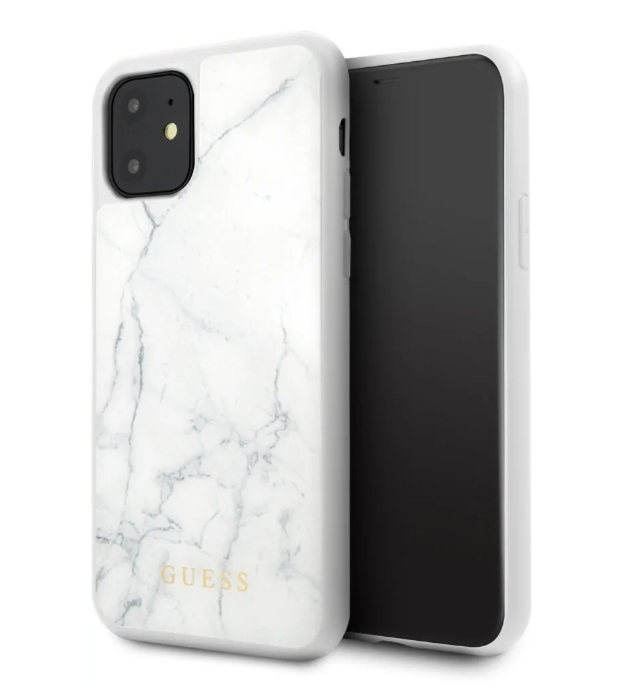 Чехол под мрамор для iPhone 11 Guess Marble Collection Hard PC/TPU, White (GUHCN61HYMAWH)