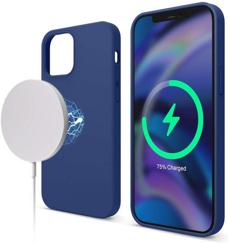 Чехол-накладка для iPhone 12 Pro Max (6.7) Elago MagSafe Soft silicone case Blue (ES12MSSC67-JIN)