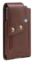 Вертикальный кожаный чехол на пояс кобура Nuoku для смартфонов до 6,7'' (Brown)
