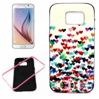Гелевый чехол с защитной рамкой для Samsung Galaxy S6 / G920 с сердечками