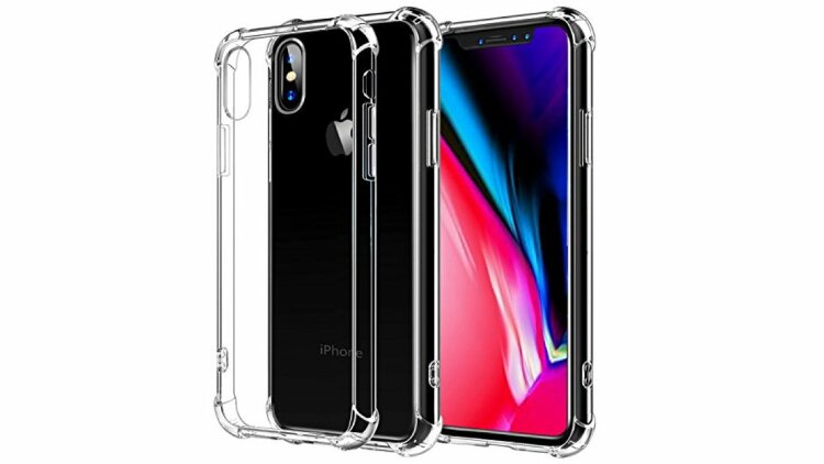 Прозрачный силиконовый чехол Baseus для iPhone XS / X с усиленными гранями, противоударный