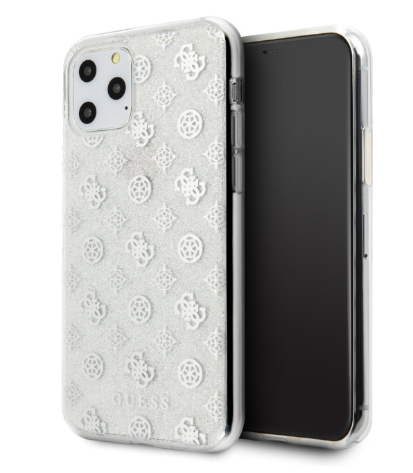 Чехол-накладка для iPhone 11 Pro Guess 4G Peony Hard PC/TPU, Glitter Silver (GUHCN58TPESI)