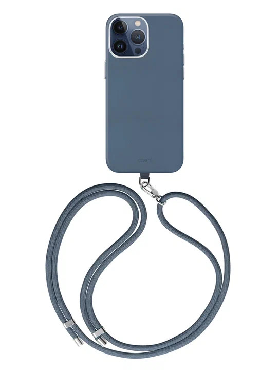 Чехол для iPhone 15 Pro Max Uniq COEHL MUSE Leatherette with Strap с MagSafe Sapphire Blue