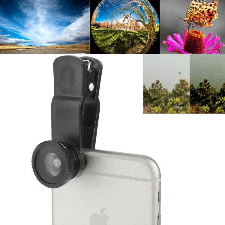Набор объективов 5в1 для смартфонов и планшетов: FishEye, Macro, CPL, 0.65x Wide, 2x Telephoto на клипсе (F-018)
