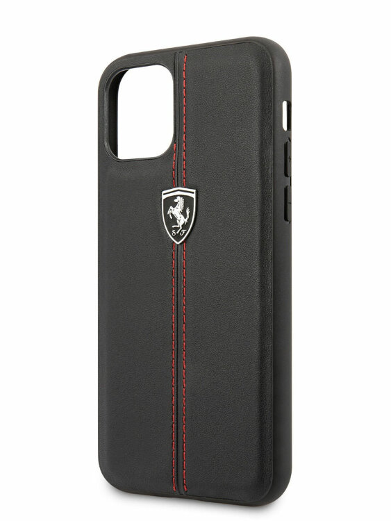 Кожаный чехол-накладка для iPhone 11 Pro Ferrari Heritage W Hard Leather Black (FEHDEHCN58BK)